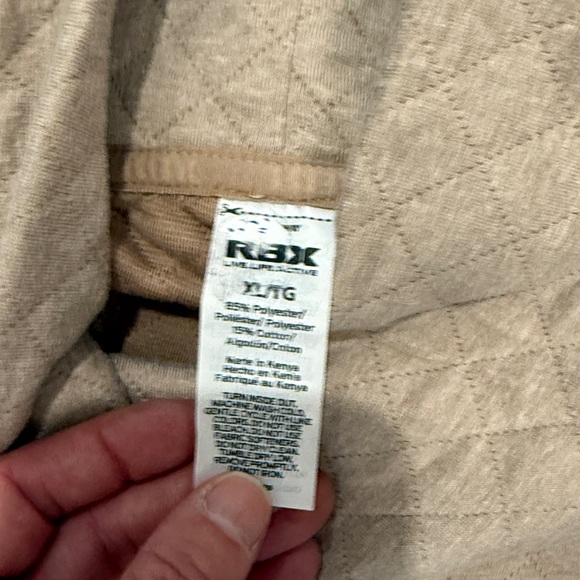 RBX Quilted Cowl Neck Pullover Dip Hem Sweatshirt in Beige/Camel/Tan - XL - Picture 7 of 9